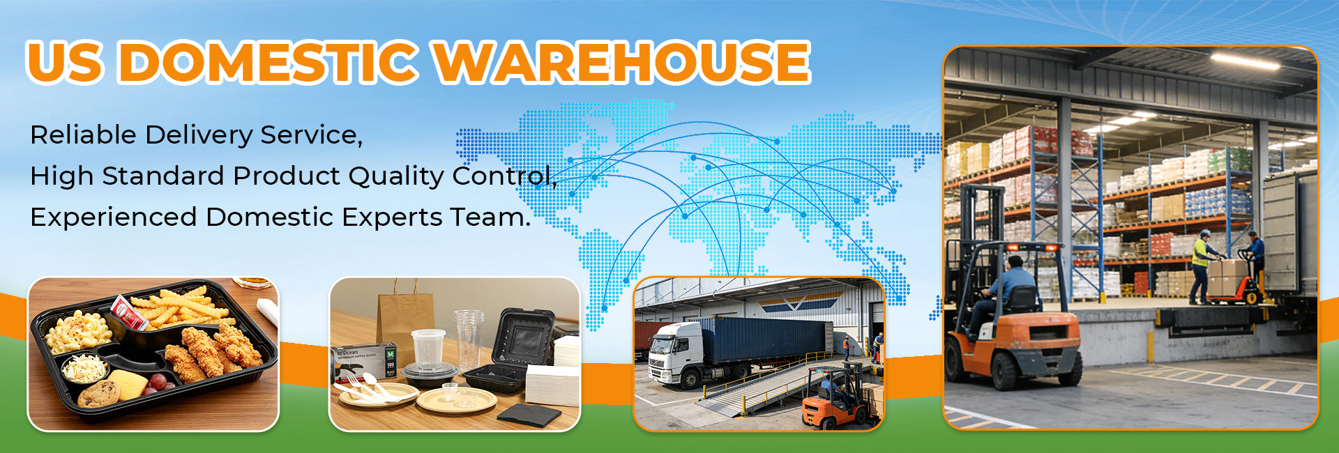 Bulk food storage containers stacked for wholesale distribution