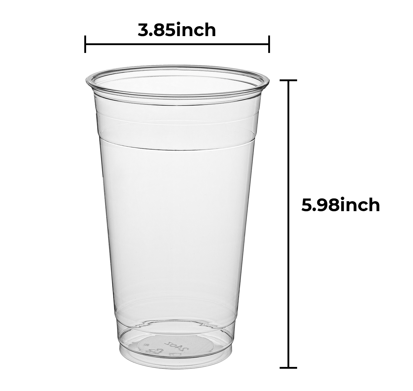 24 oz Clear PET Plastic Cold Cup with 98mm-600/Case