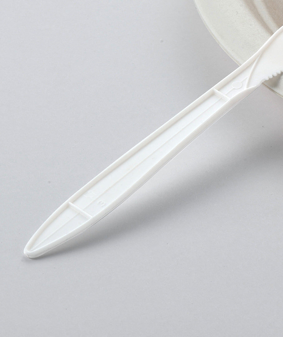 [1,000 ct] PP Plastic Medium Weight Knives | White