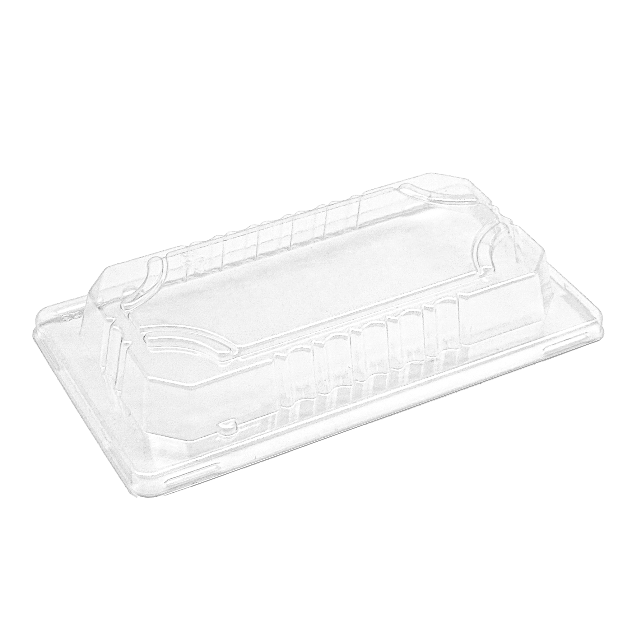 [1,500ct] PS Plastic 6 1/3" x 3 3/5" Sushi Tray Lid | Clear