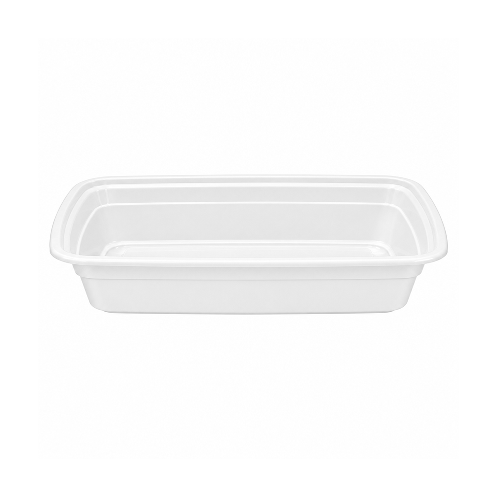 [150ct] 28oz PP Plastic Microwavable Rectangular Food Containers & Lids | White