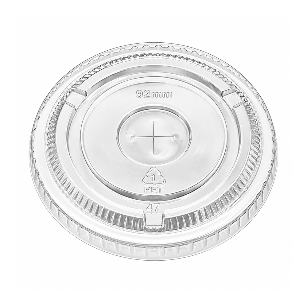 [1,000 ct] 92mm PET Flat Lids | Clear
