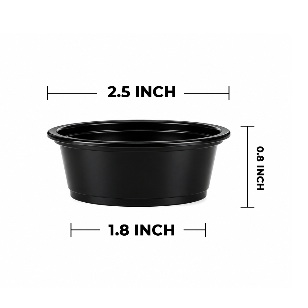 [2,500ct] 1.5 oz PP Plastic Portion Cups | Black