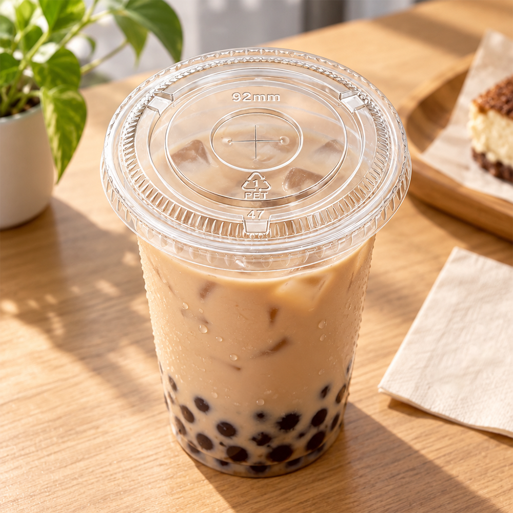 [1,000 ct] 92mm PET Flat Lids | Clear