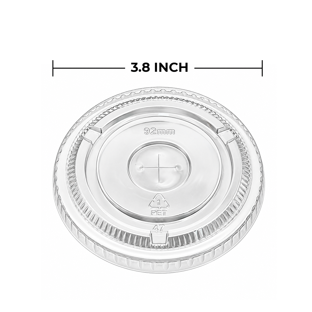 [1,000 ct] 92mm PET Flat Lids | Clear