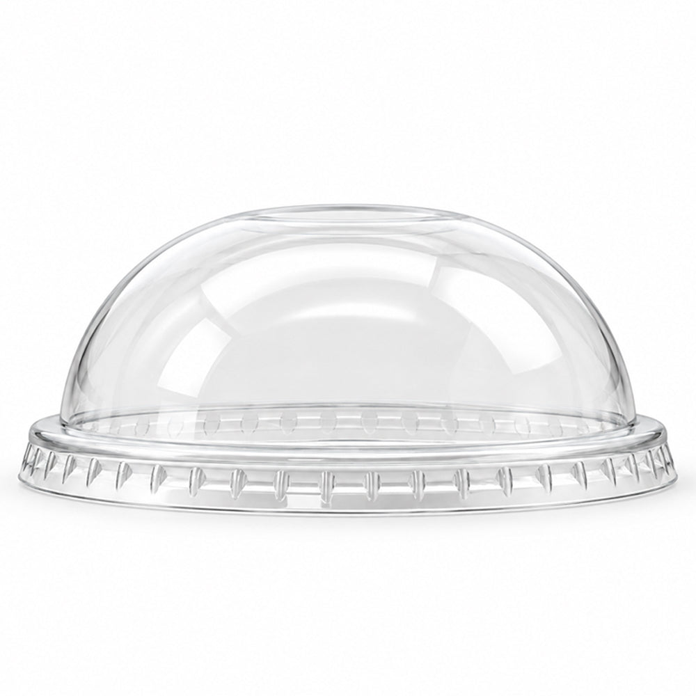 [1,000 ct] 98mm PET Dome Lids with No Hole | Clear