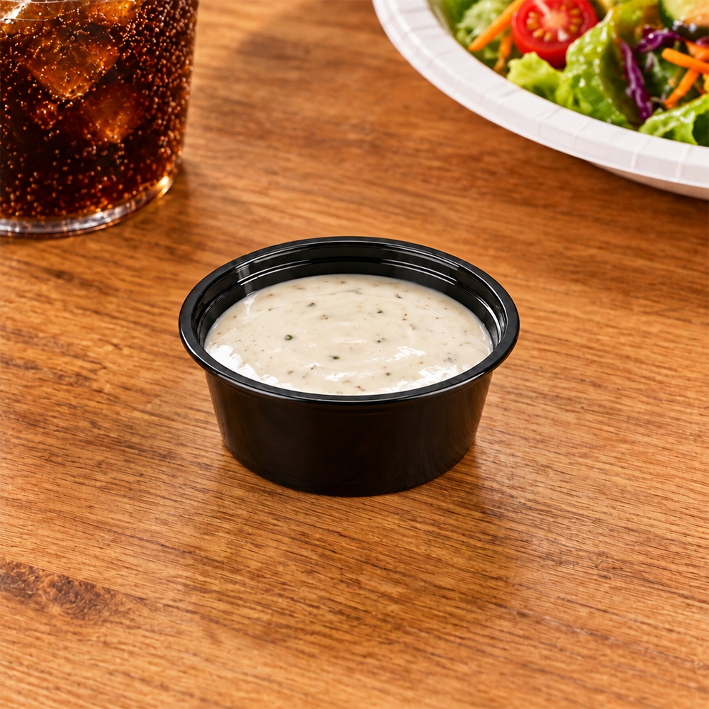 [2,500ct] 1.5 oz PP Plastic Portion Cups | Black