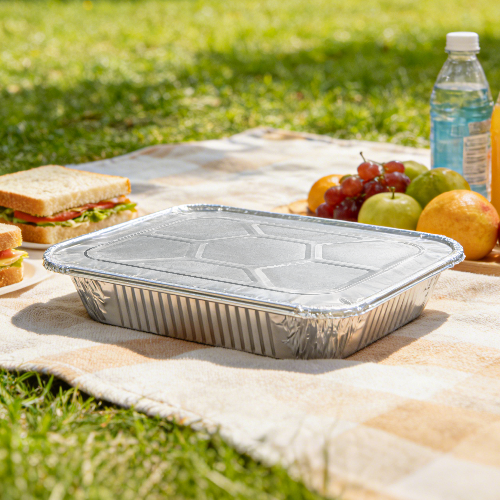 [100 ct] Foil Steam Table Pan Lid | Half Size - Biocean by Danube BlueBiocean