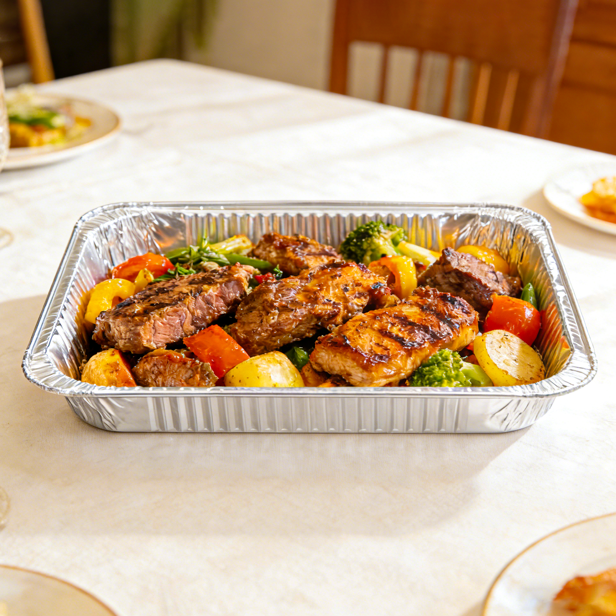 [100 ct] Half Size Foil Steam Table Pan 1.65" Depth | Shallow - Biocean by Danube BlueBiocean