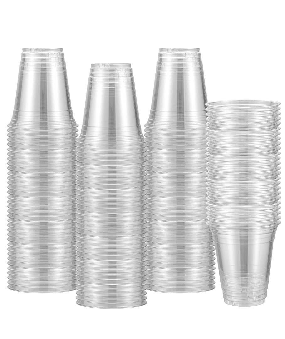 [1,000 ct] 12 oz PET Cold Cups | 98mm | Clear - Biocean by Danube BlueBiocean