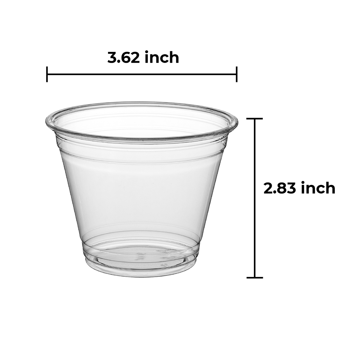 [1,000 ct] 9 oz PET Cold Cups | 92mm | Clear - Biocean by Danube BlueBiocean
