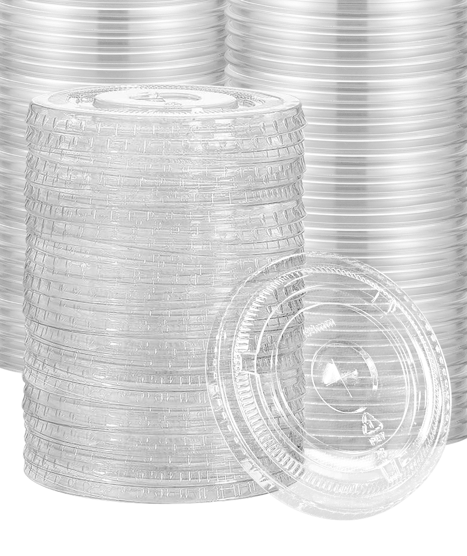 [1,000 ct] 98mm PET Flat Lids | Clear - Biocean by Danube BlueBiocean