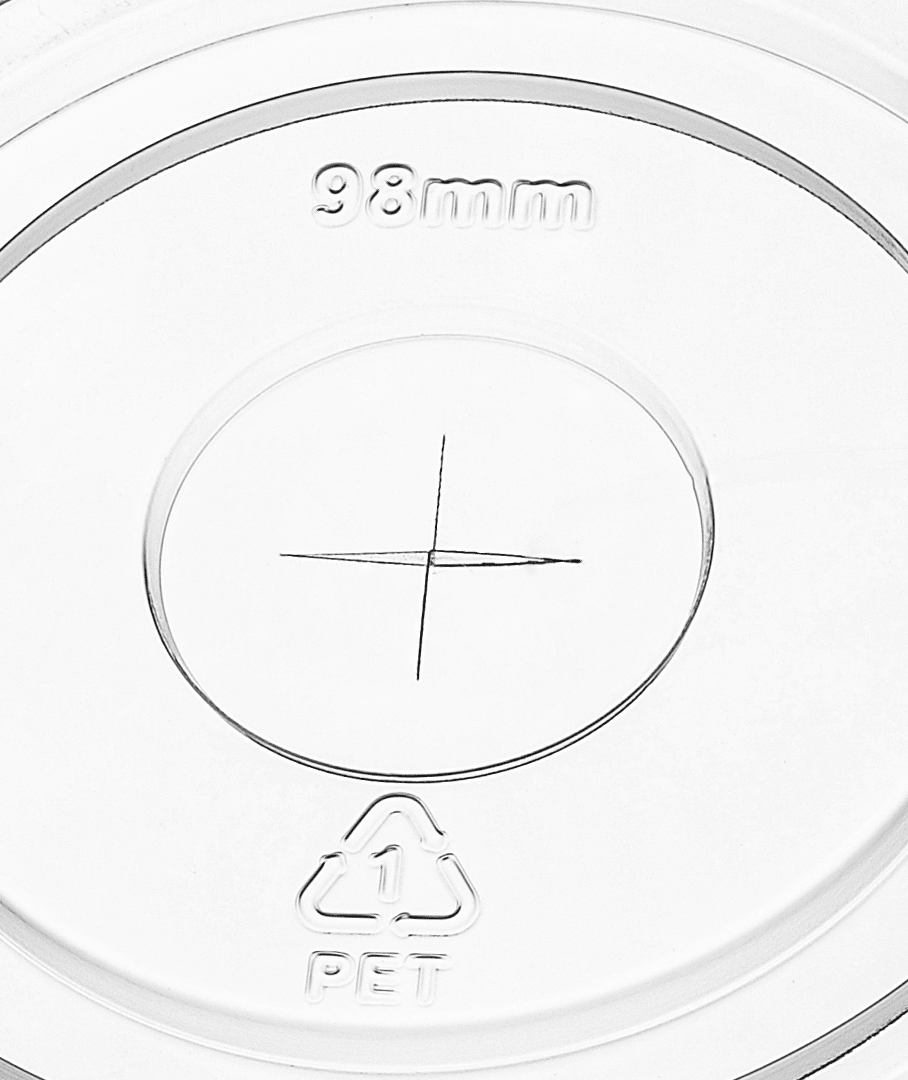 [1,000 ct] 98mm PET Flat Lids | Clear - Biocean by Danube BlueBiocean