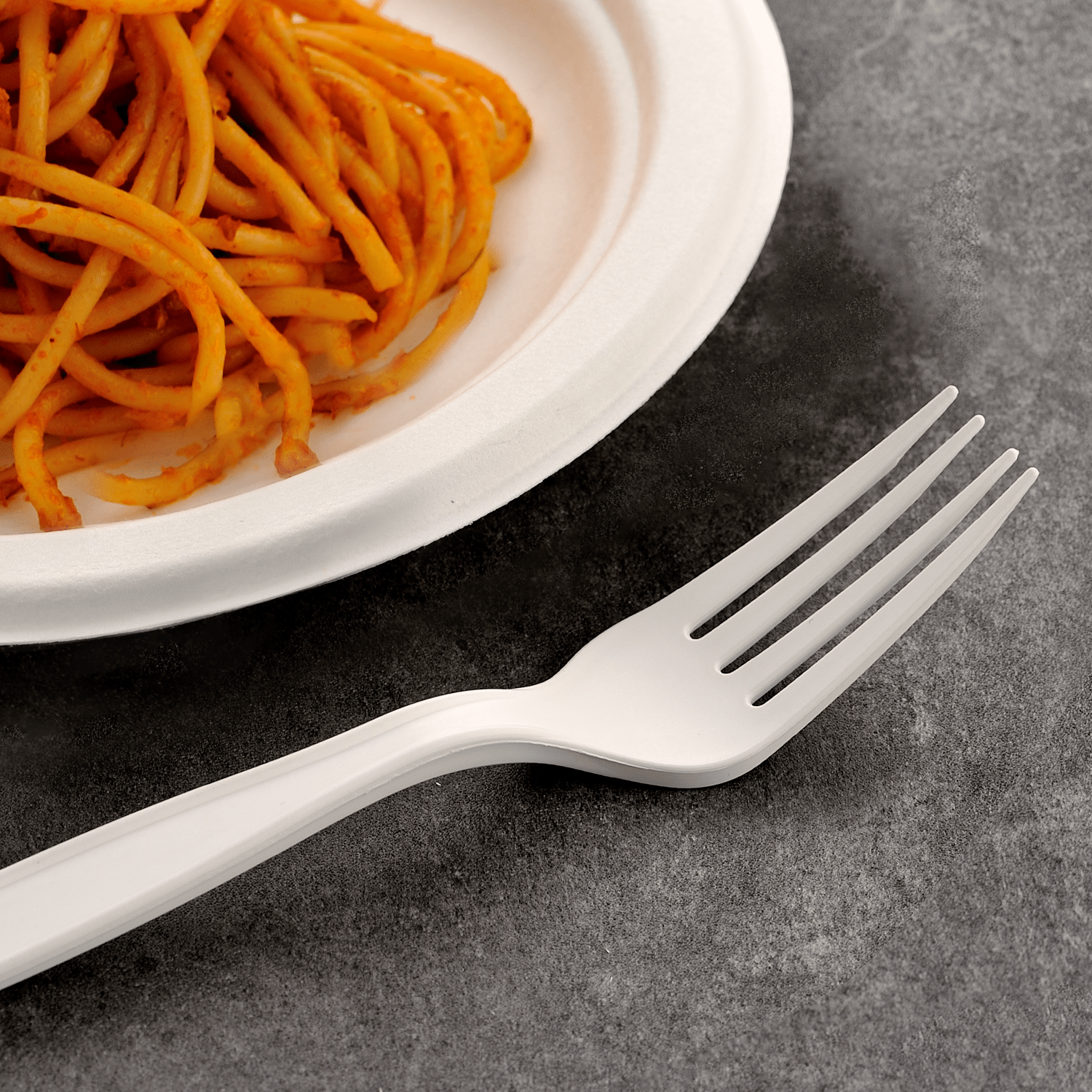 [1,000 ct] PP Plastic Extra Heavy Weight Forks | White - Biocean by Danube BlueBiocean
