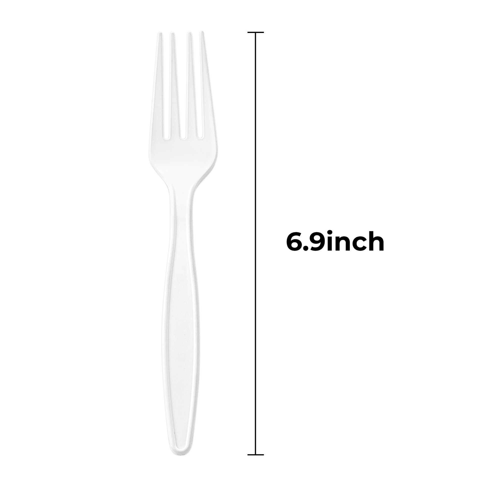 [1,000 ct] PP Plastic Extra Heavy Weight Forks | White - Biocean by Danube BlueBiocean
