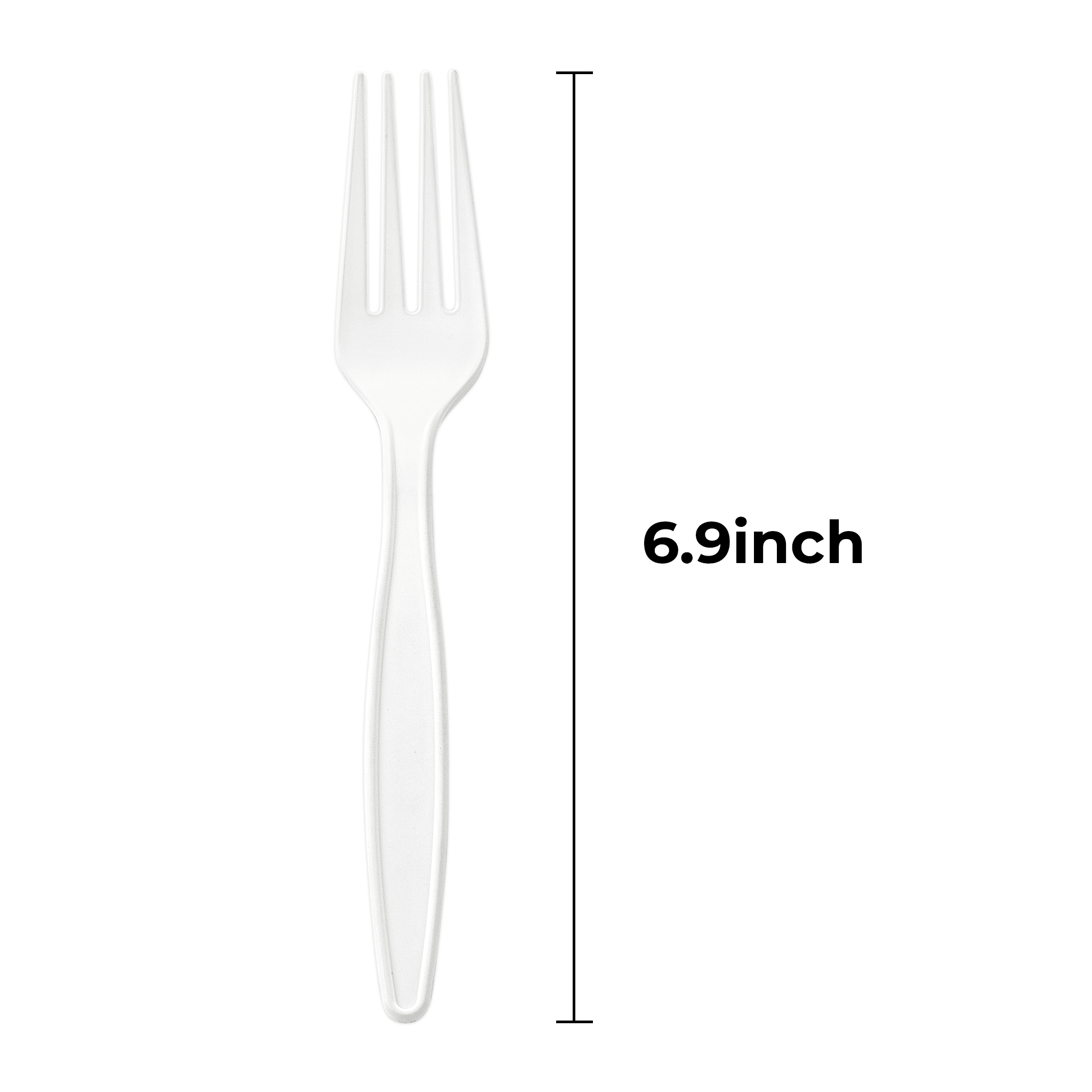 [1,000 ct] PP Plastic Extra Heavy Weight Forks | White - Biocean by Danube BlueBiocean