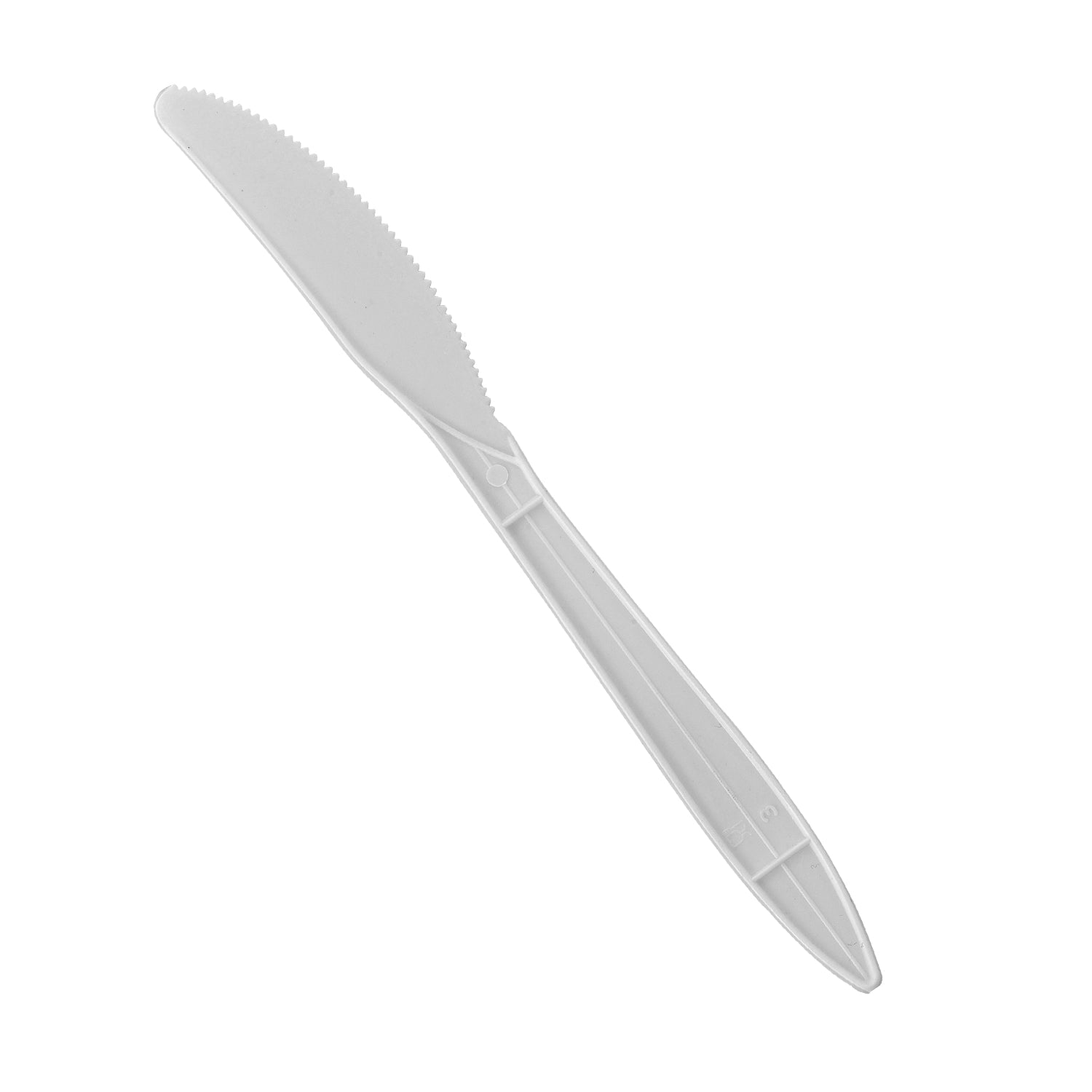 [1,000 ct] PP Plastic Medium Weight Knives | White - Biocean by Danube BlueBiocean