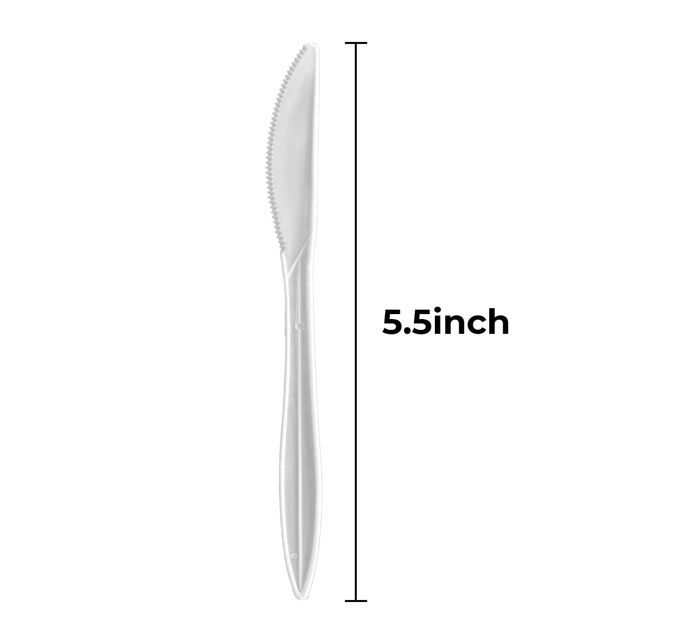 [1,000 ct] PP Plastic Medium Weight Knives | White - Biocean by Danube BlueBiocean
