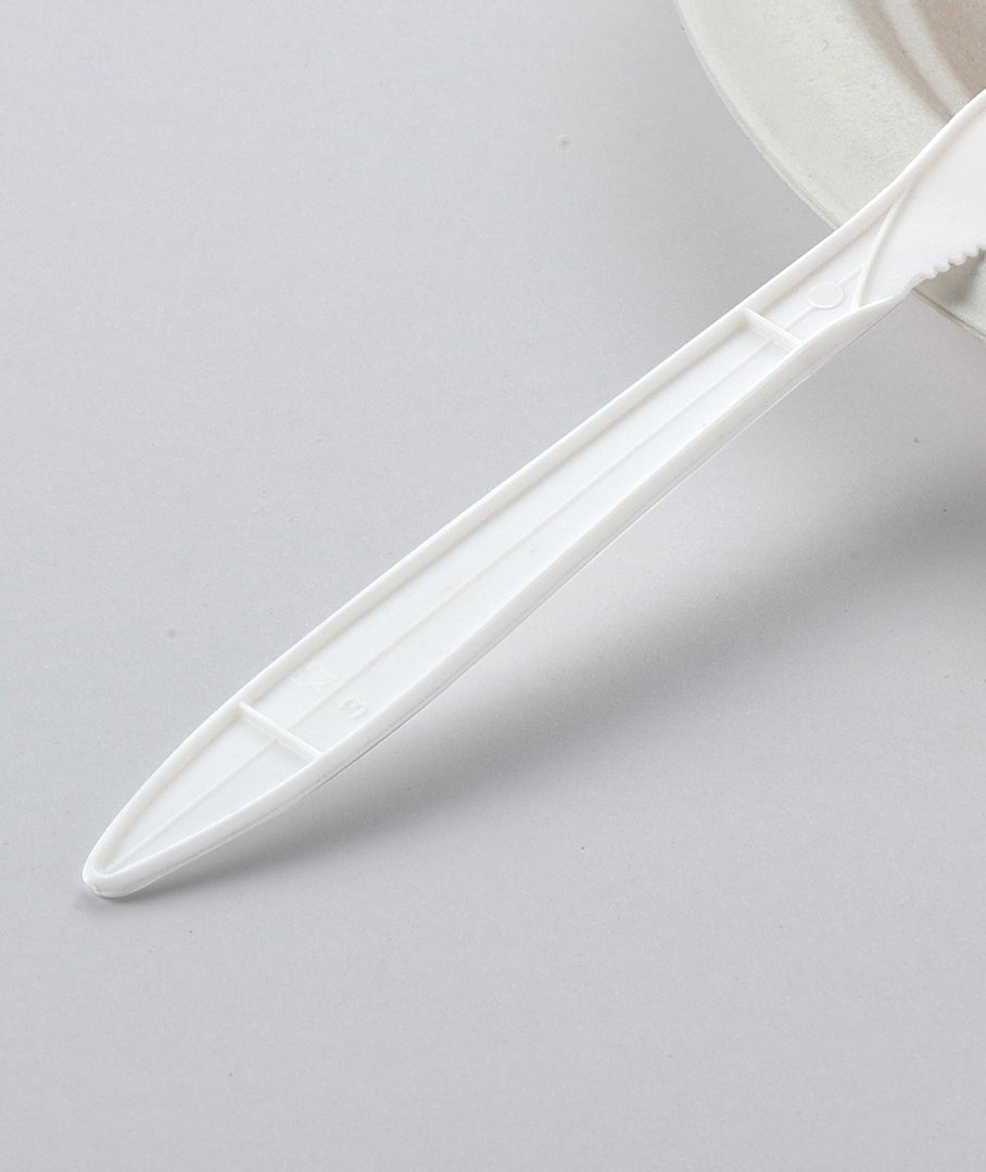 [1,000 ct] PP Plastic Medium Weight Knives | White - Biocean by Danube BlueBiocean