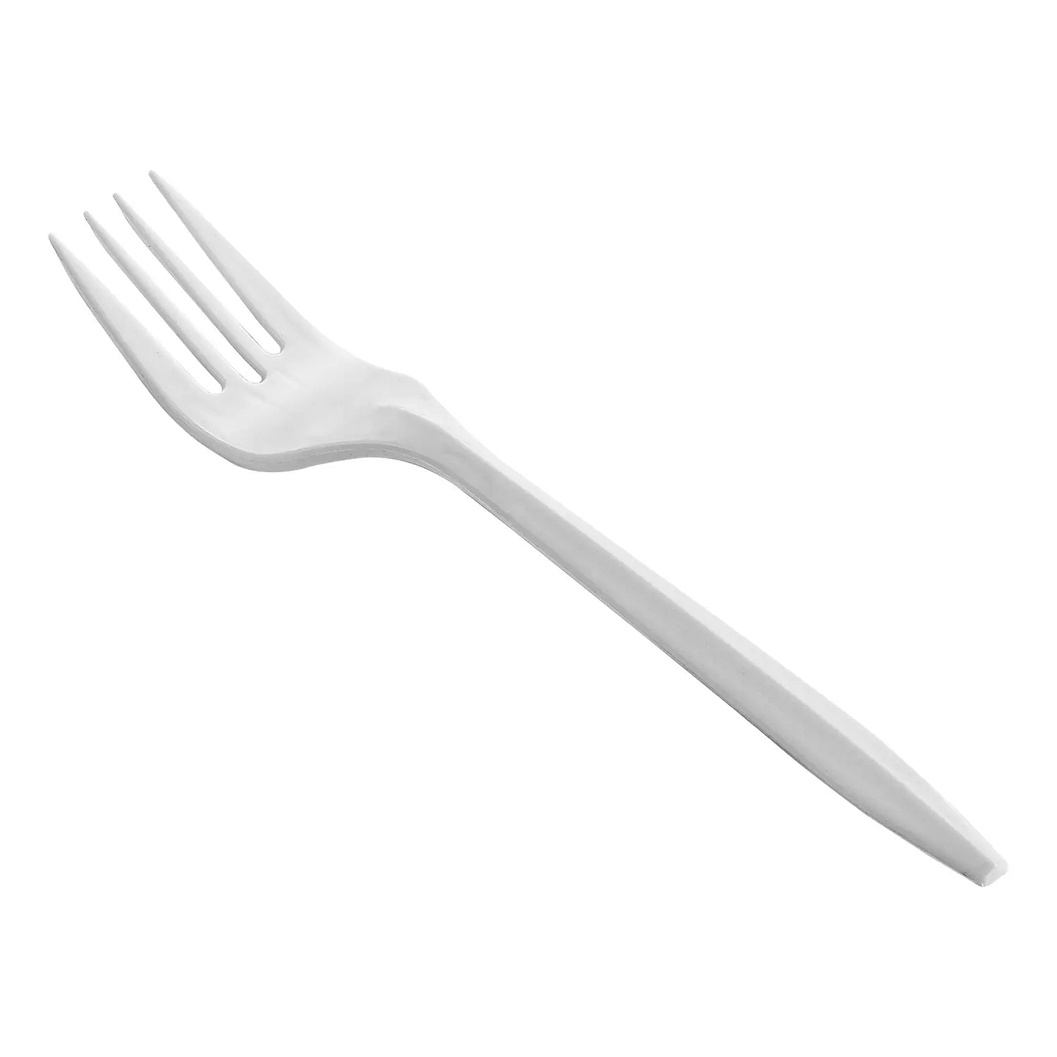 [1,000 ct] PP Plastic Medium Weight Wrapped Forks | White - Biocean by Danube BlueBiocean