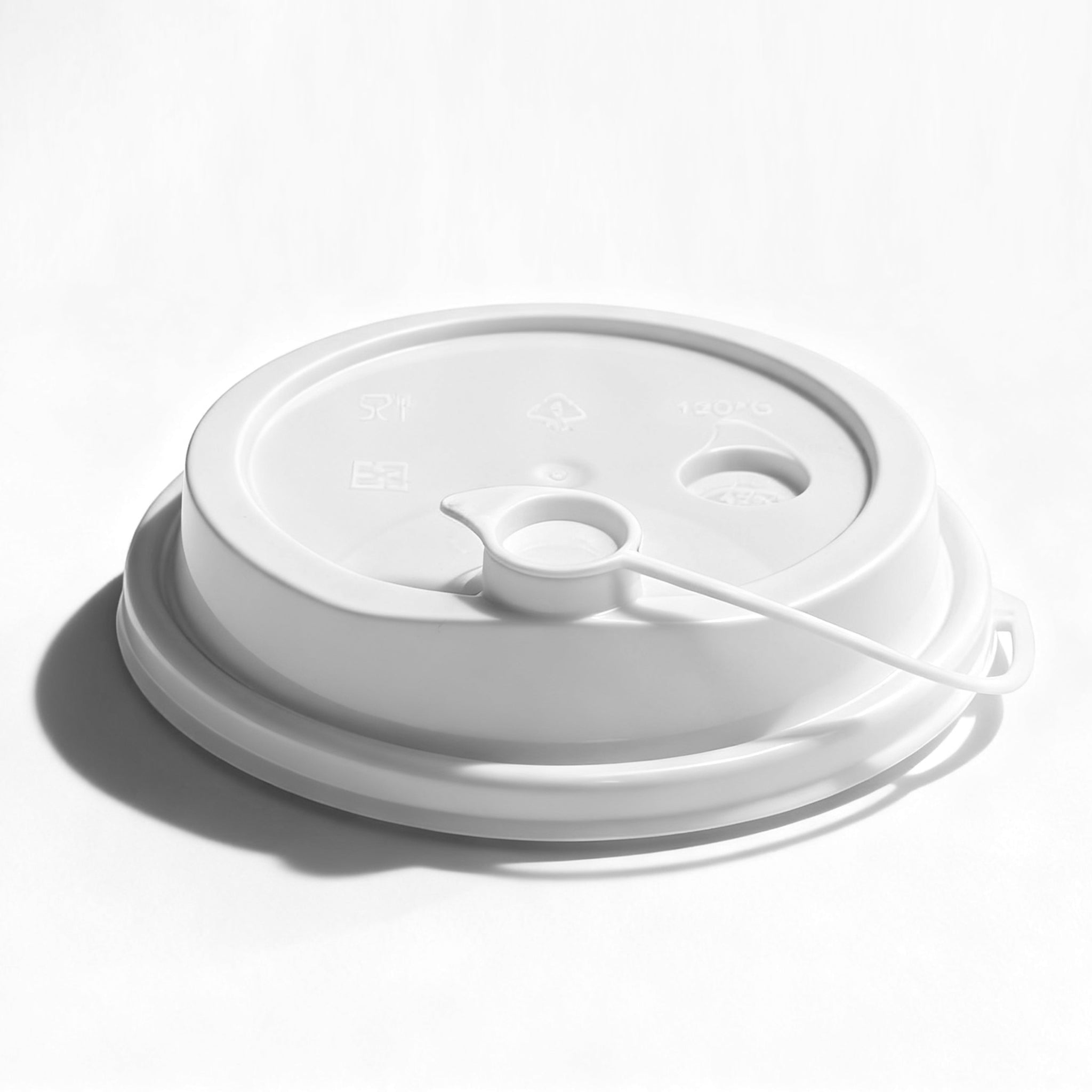 [1,000 ct] PP Plastic Sipper Dome Lids | 90 mm | White - Biocean by Danube BlueBiocean