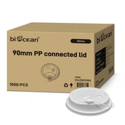 [1,000 ct] PP Plastic Sipper Dome Lids | 90 mm | White - Biocean by Danube BlueBiocean