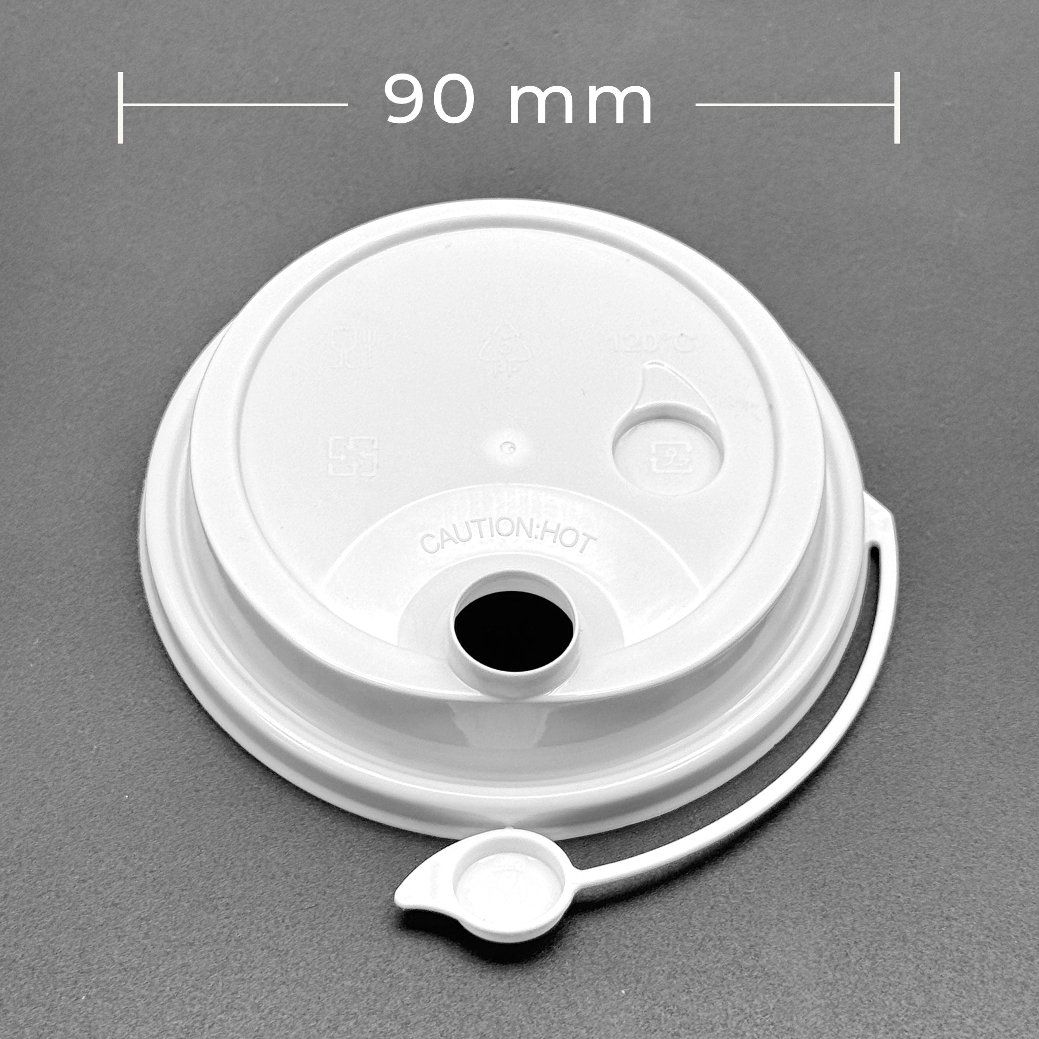 [1,000 ct] PP Plastic Sipper Dome Lids | 90 mm | White - Biocean by Danube BlueBiocean