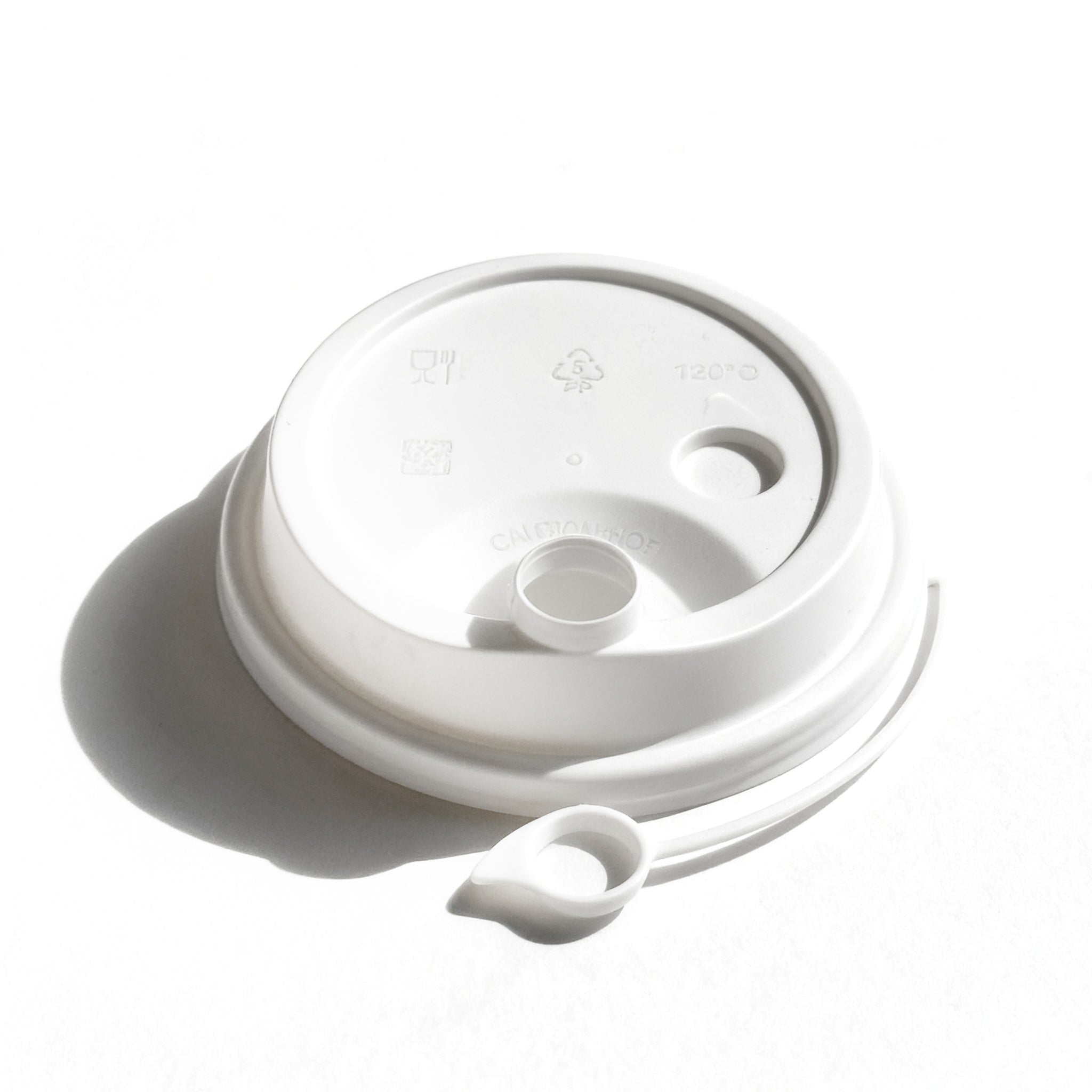 [1,000 ct] PP Plastic Sipper Dome Lids | 90 mm | White - Biocean by Danube BlueBiocean