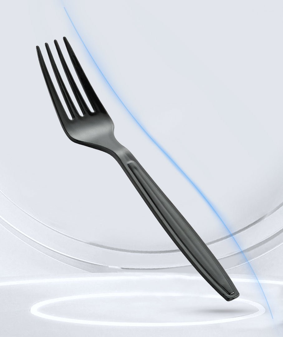 [1,000 ct] PS Plastic Heavy Weight Forks | Black - Biocean by Danube BlueBiocean