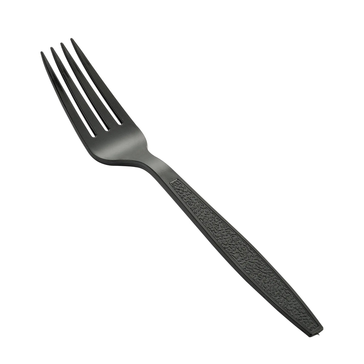 [1,000 ct] PS Plastic Heavy Weight Textured Forks | Black - Biocean by Danube BlueBiocean