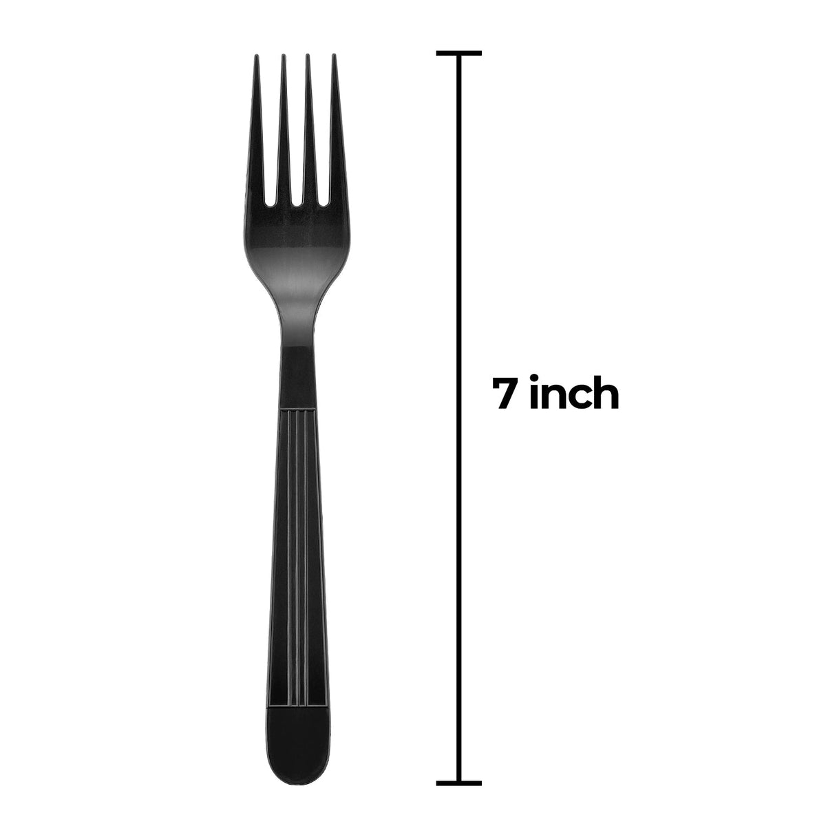 [1,000] PP Plastic Heavy Weight Wrapped Forks | Black - Biocean by Danube BlueBiocean
