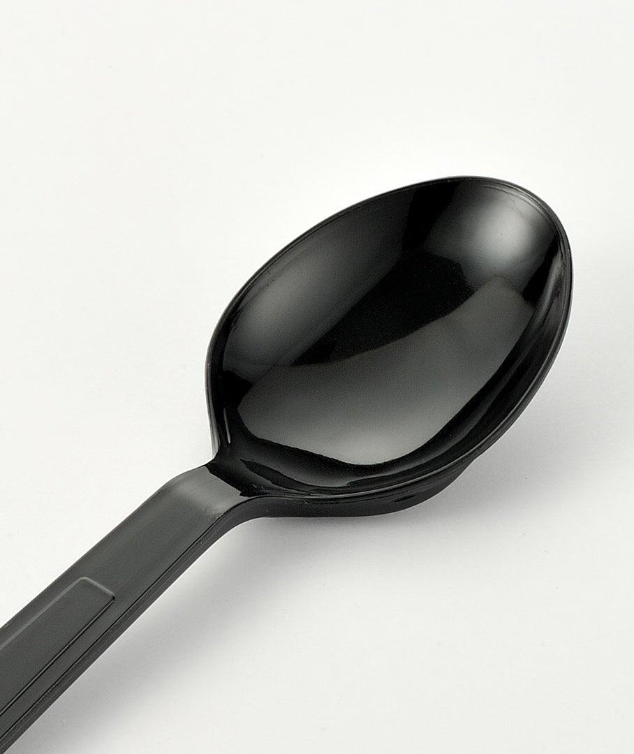[1,000] PS Plastic Heavy Weight Soup Spoons | Black - Biocean by Danube BlueBiocean
