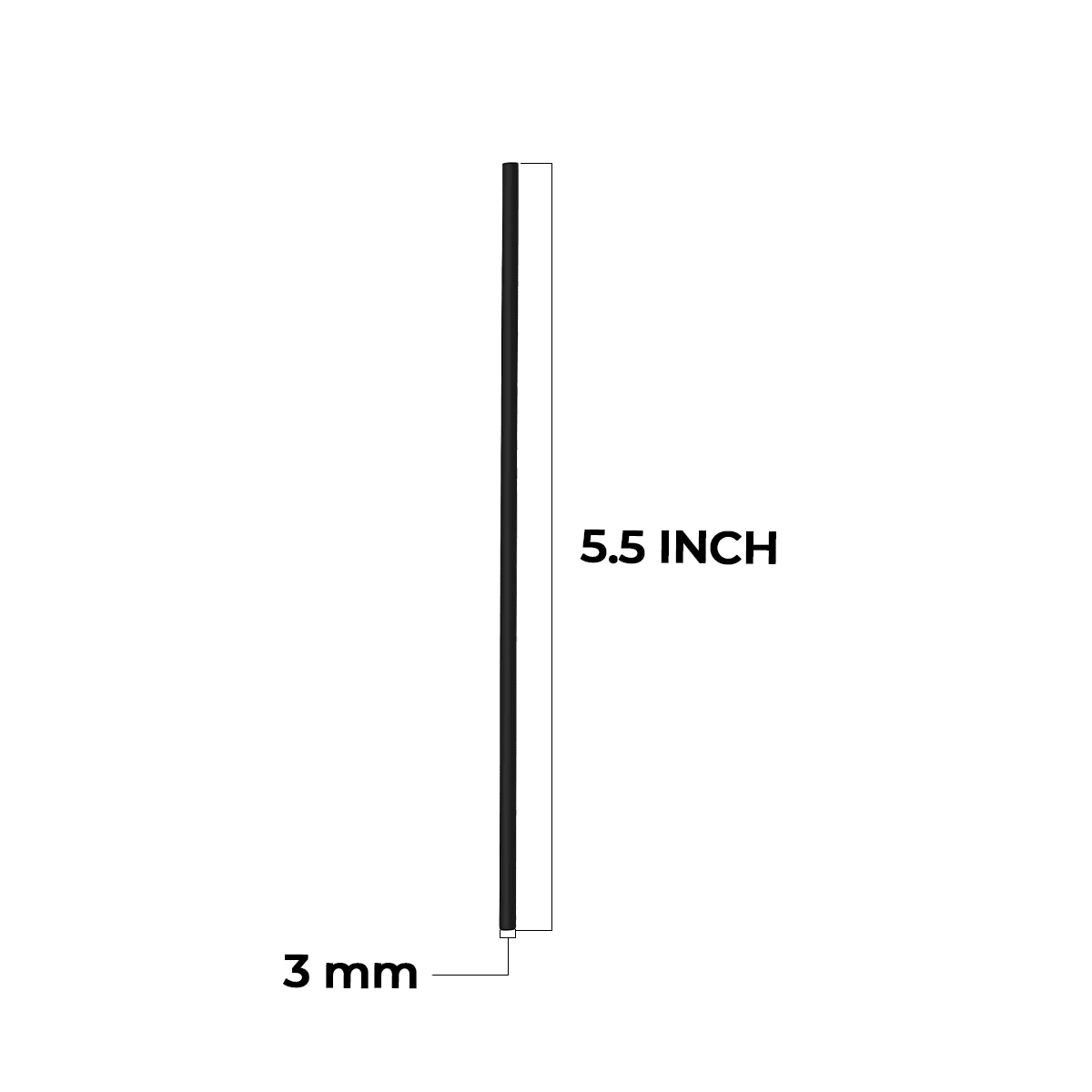 [10,000ct] 5.5" Unwrapped Coffee Stirrer / Sip Straw | Black - Biocean by Danube BlueBiocean