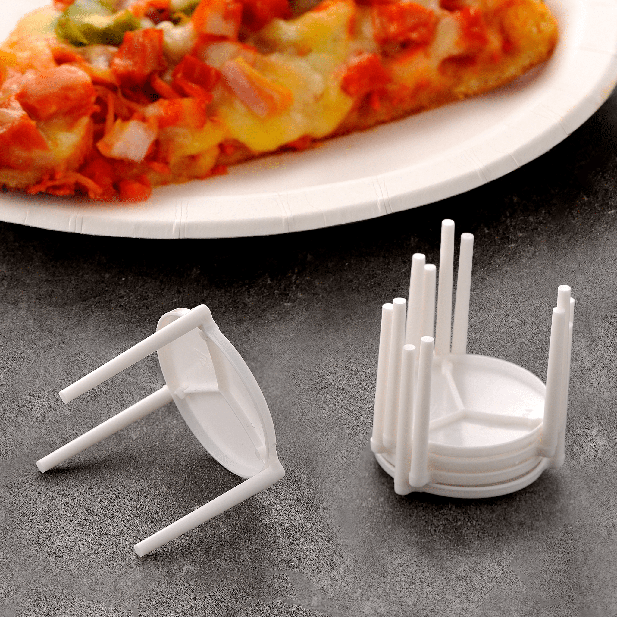 [10,00ct] 1.5" PP Plastic Medium weight Pizza Saver | White - Biocean by Danube BlueBiocean