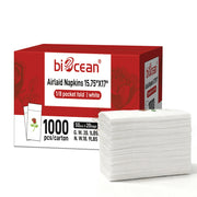 [1,000ct] 15.75" x 17" Rose Pattern Airlaid Paper | 1/8 Fold | White - Biocean by Danube BlueBiocean