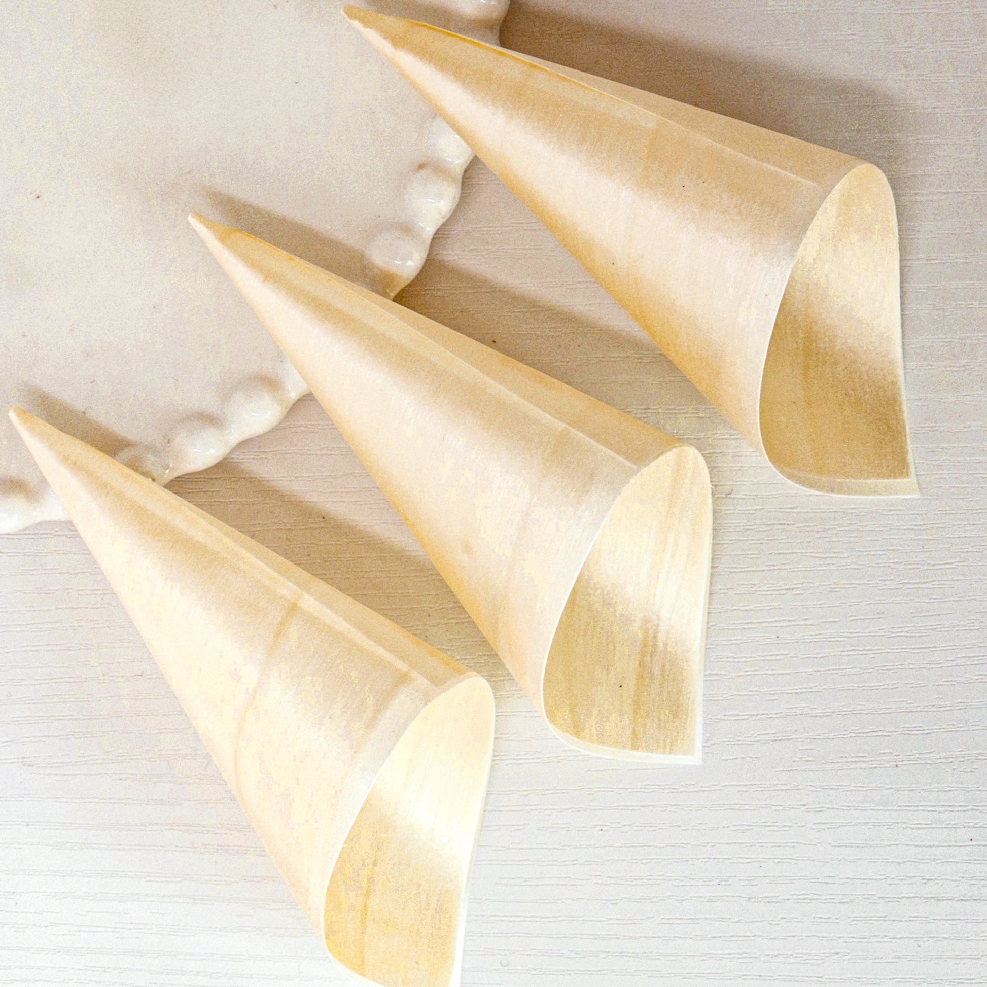 [1,000ct] 3" Disposable Wooden Cone | Brown - Biocean by Danube BlueBiocean