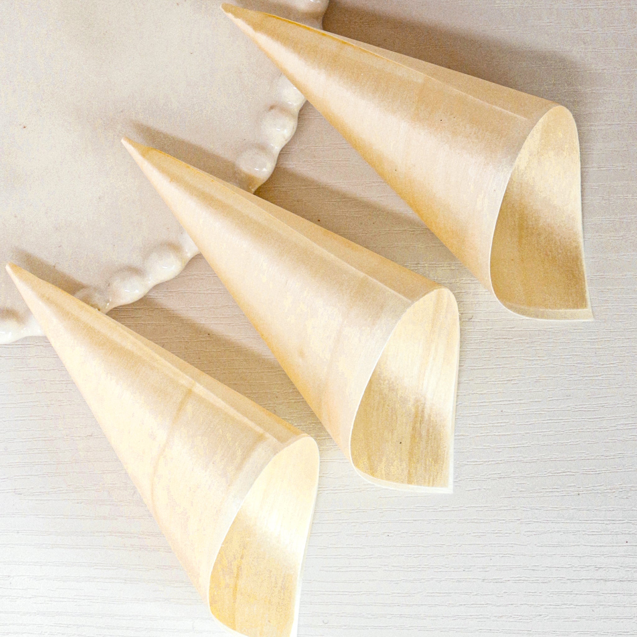 [1,000ct] 3" Disposable Wooden Cone | Brown - Biocean by Danube BlueBiocean