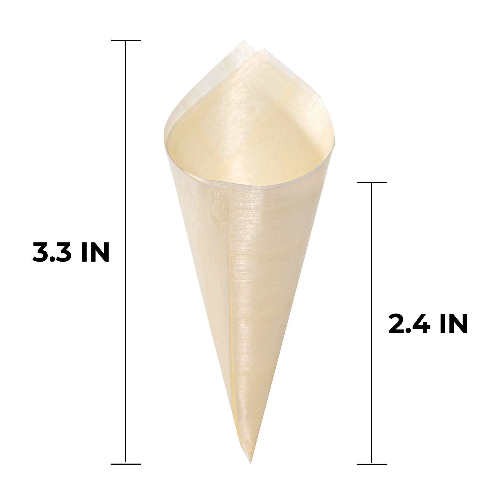 [1,000ct] 3" Disposable Wooden Cone | Brown - Biocean by Danube BlueBiocean