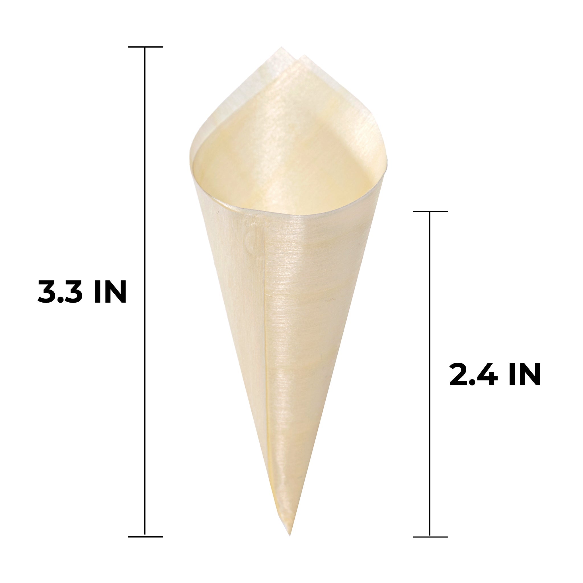 [1,000ct] 3" Disposable Wooden Cone | Brown - Biocean by Danube BlueBiocean