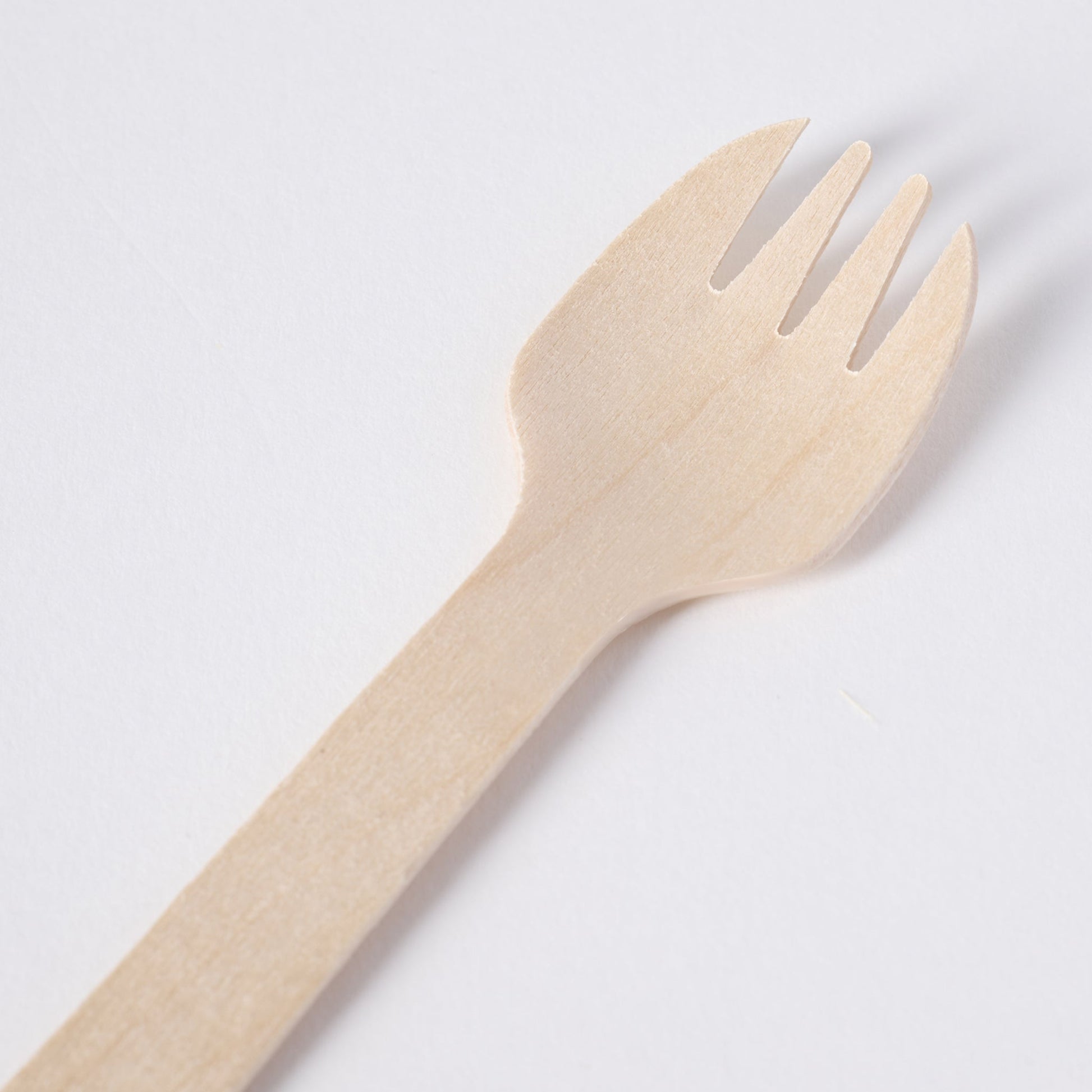 [1,000ct] 4.1" Compostable Wooden Spork without wax | Brown - Biocean by Danube BlueBiocean