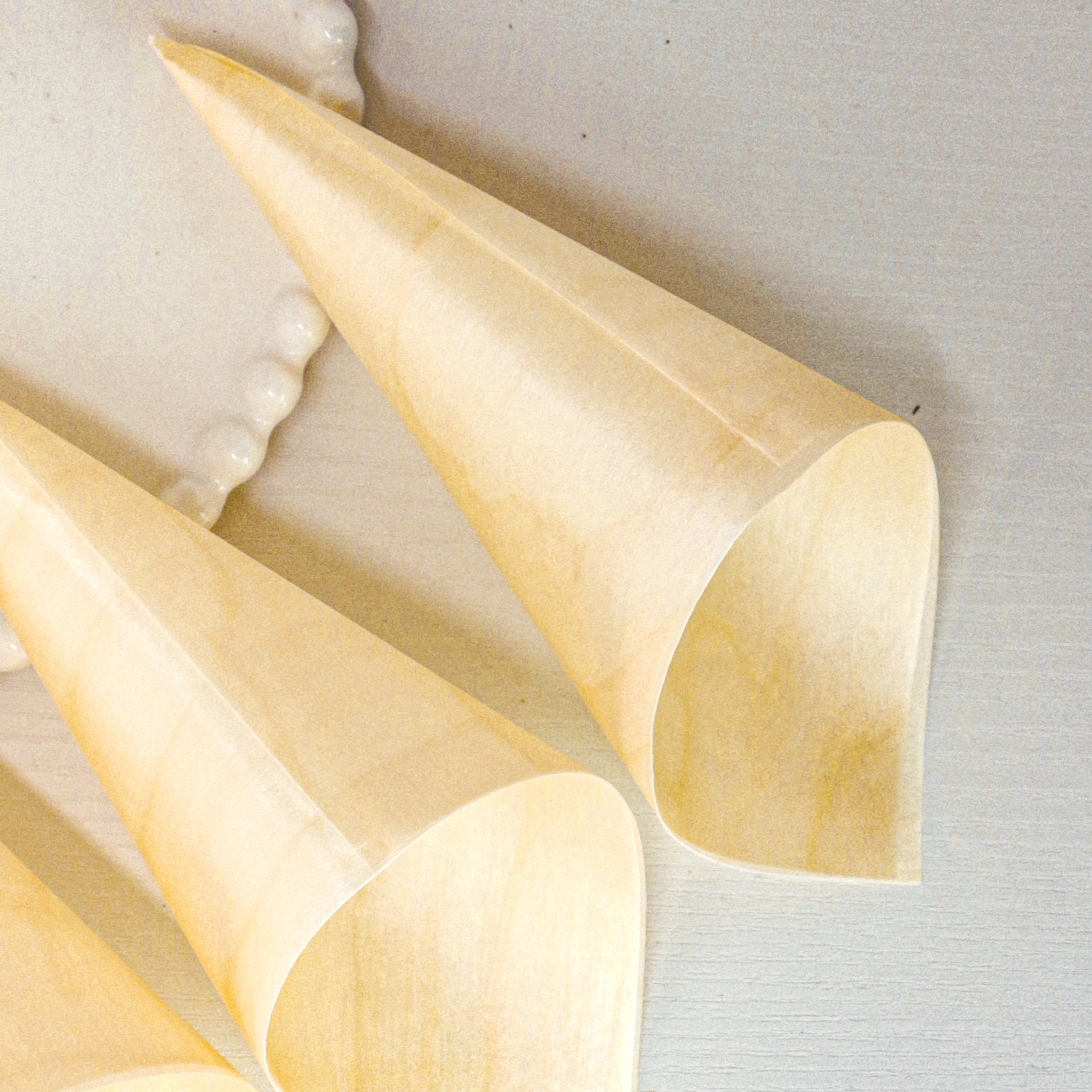 [1,000ct] 5" Disposable Wooden Cone | Brown - Biocean by Danube BlueBiocean