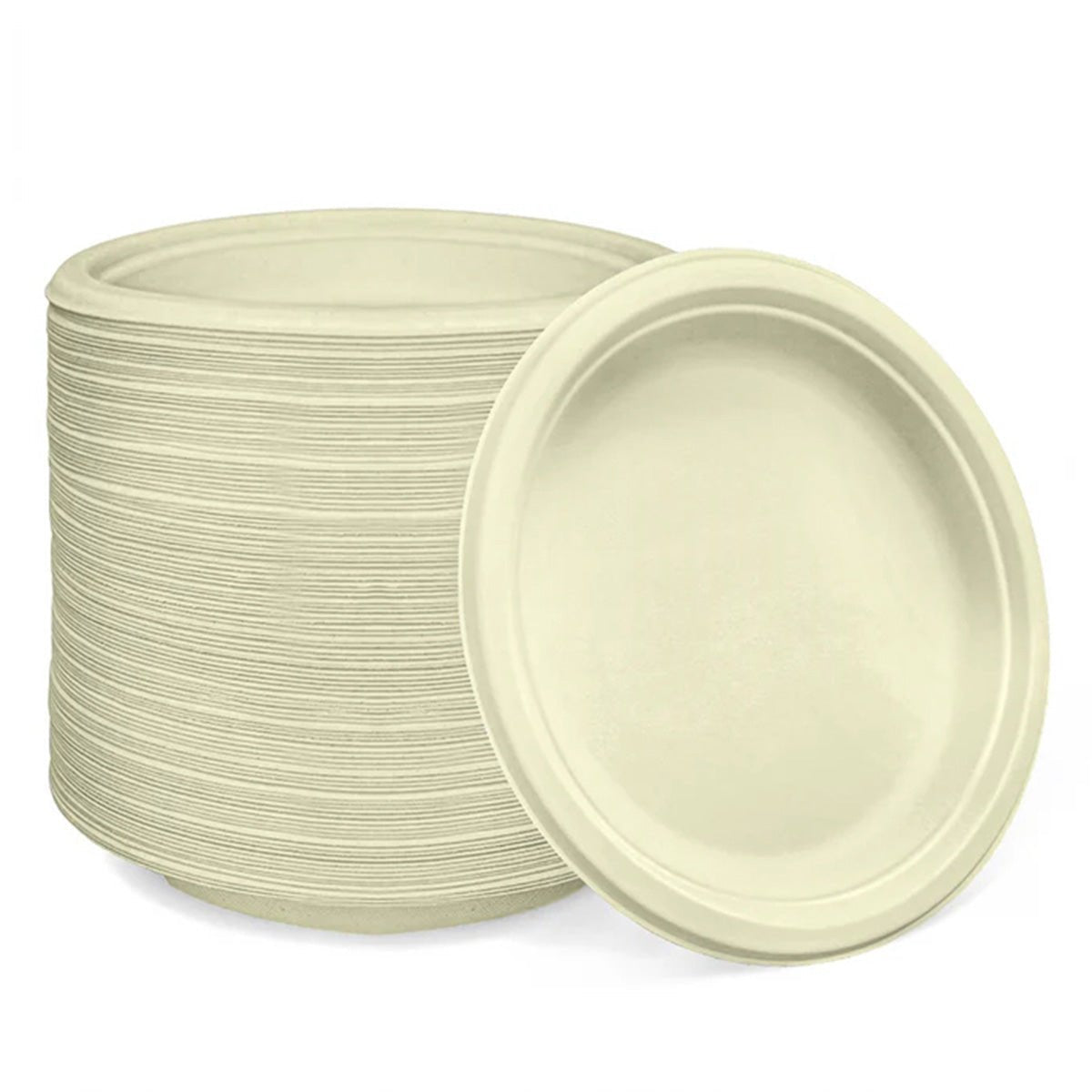 [1,000ct] 6" Compostable Bagasse Plates | Round | Natural - Biocean by Danube BlueBiocean