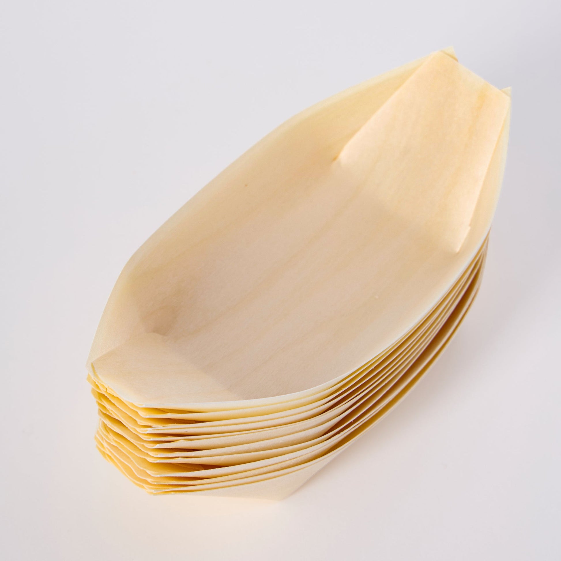 [1,000ct] 6" Disposable Wooden Food Boat | Brown | Brown - Biocean by Danube BlueBiocean