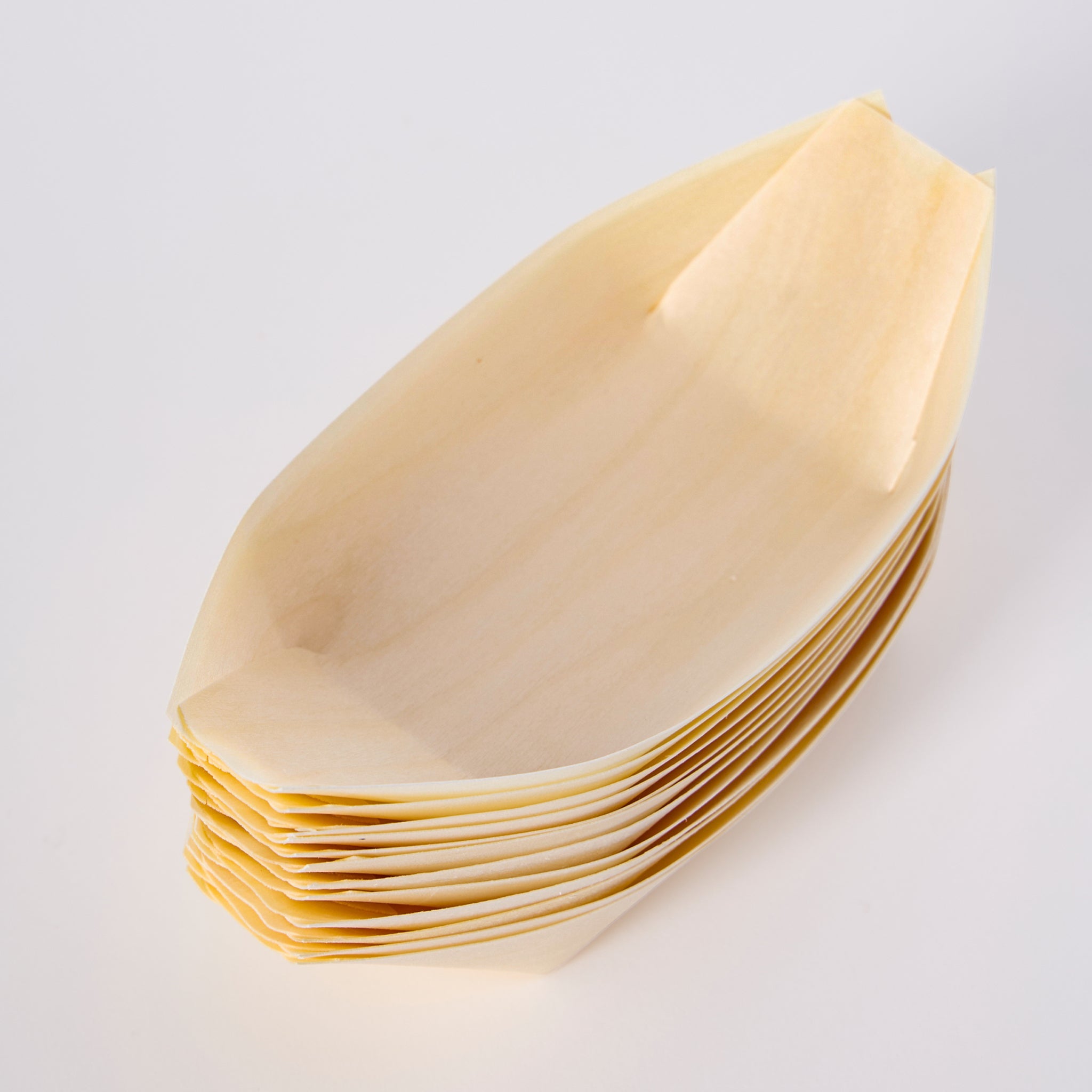 [1,000ct] 6" Disposable Wooden Food Boat | Brown | Brown - Biocean by Danube BlueBiocean