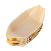 [1,000ct] 6" Disposable Wooden Food Boat | Brown | Brown - Biocean by Danube BlueBiocean