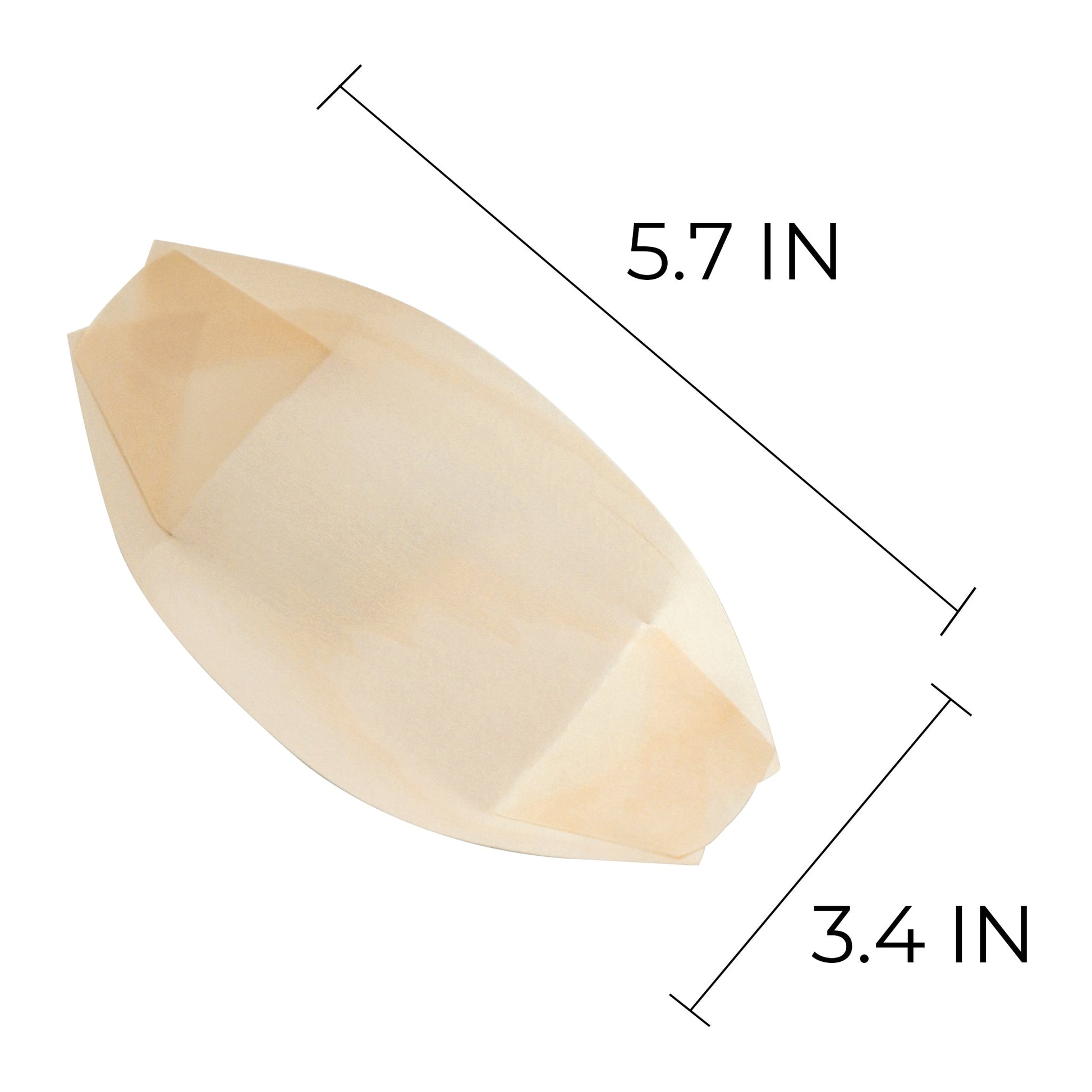 [1,000ct] 6" Disposable Wooden Food Boat | Brown | Brown - Biocean by Danube BlueBiocean