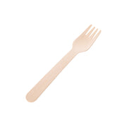 [1,000ct] 6.3" Compostable Wooden Fork without wax | Brown - Biocean by Danube BlueBiocean