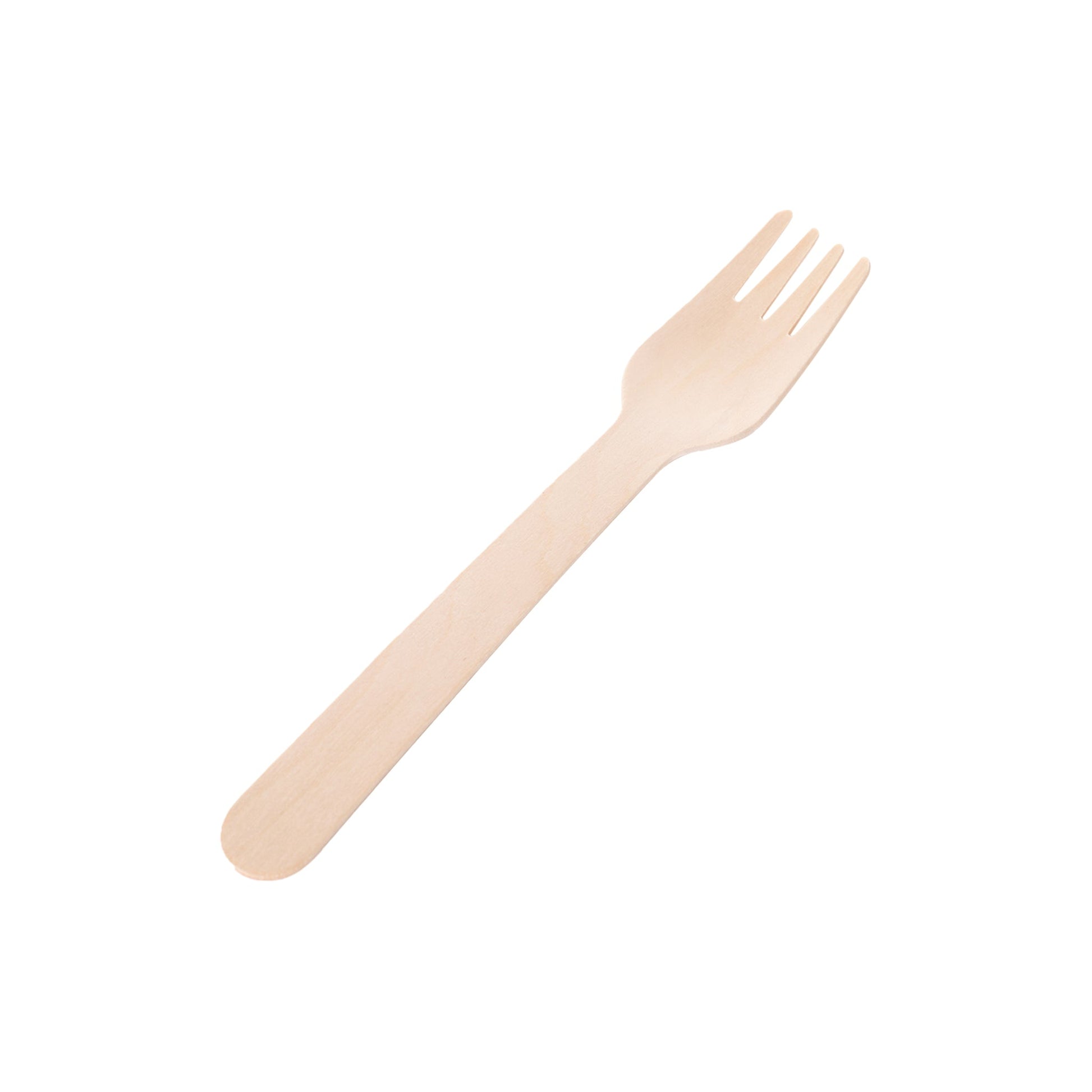 [1,000ct] 6.3" Compostable Wooden Fork without wax | Brown - Biocean by Danube BlueBiocean