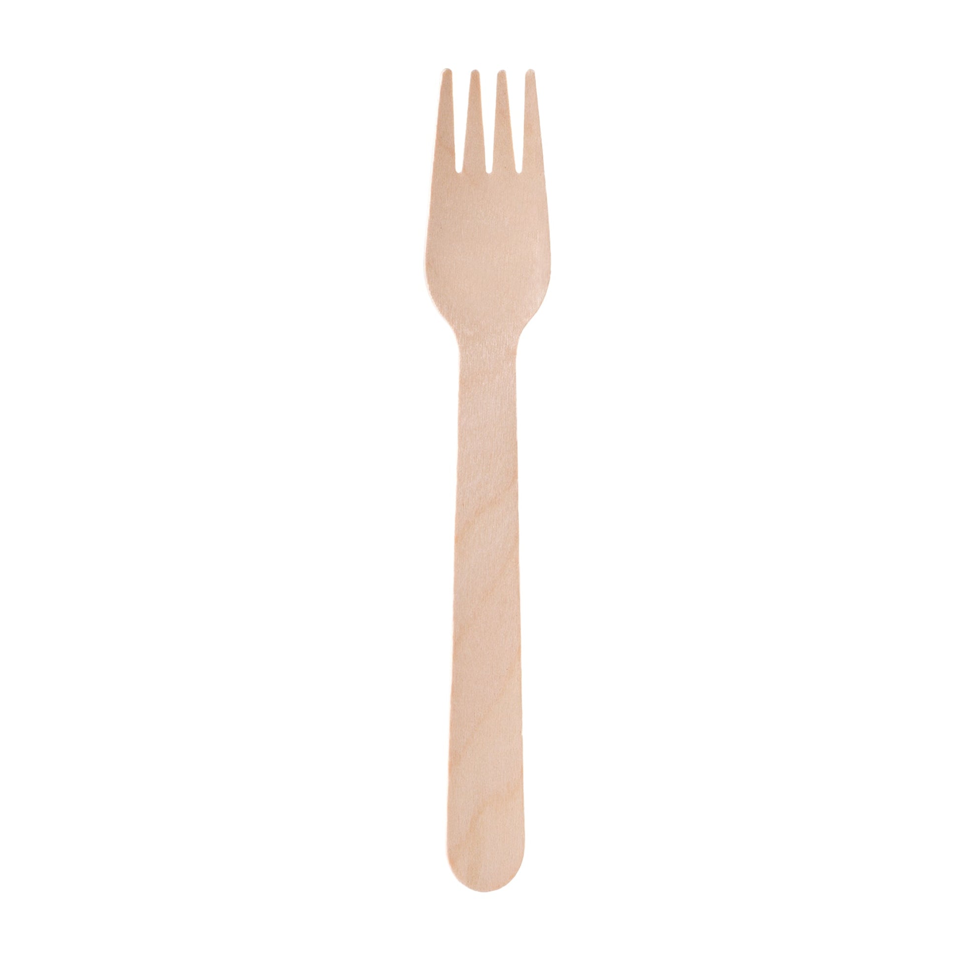 [1,000ct] 6.3" Compostable Wooden Fork without wax | Brown - Biocean by Danube BlueBiocean