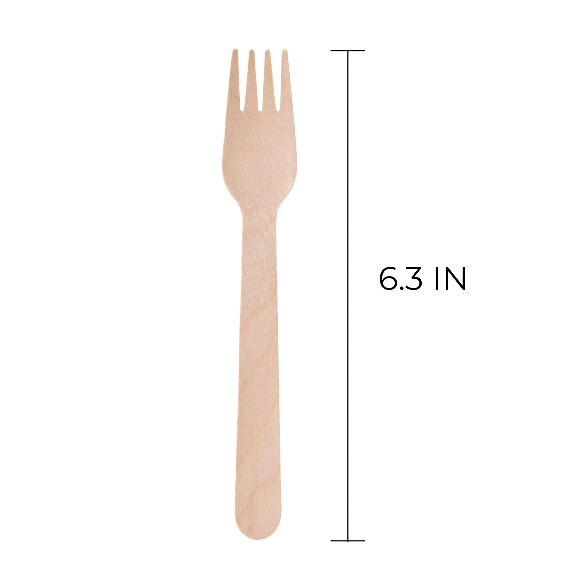 [1,000ct] 6.3" Compostable Wooden Fork without wax | Brown - Biocean by Danube BlueBiocean